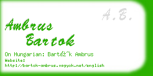 ambrus bartok business card